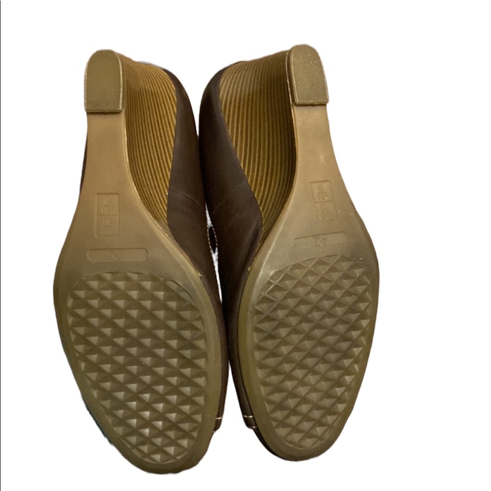 A2 by Aerosoles Wandering Brown size 10 peep toe wedges - Picture 6 of 8